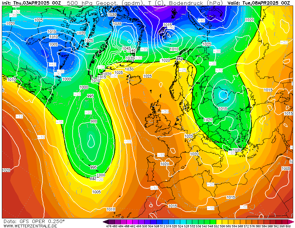 120 hour forecast for Europe