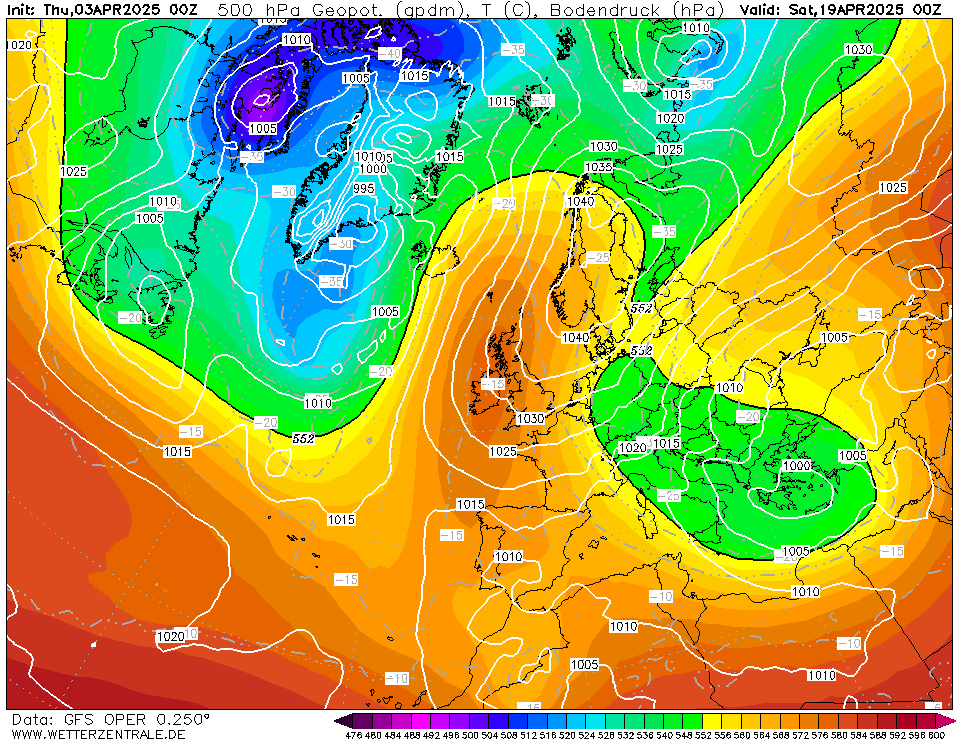 384 hour forecast for Europe