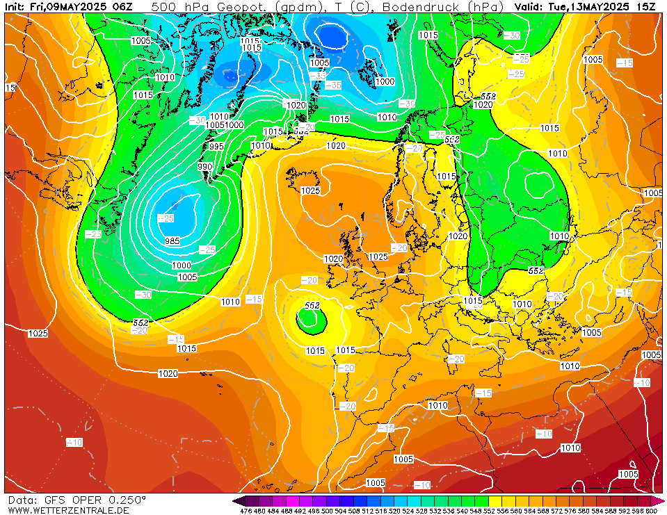 Mapa de isobaras wetterzentrale 105h