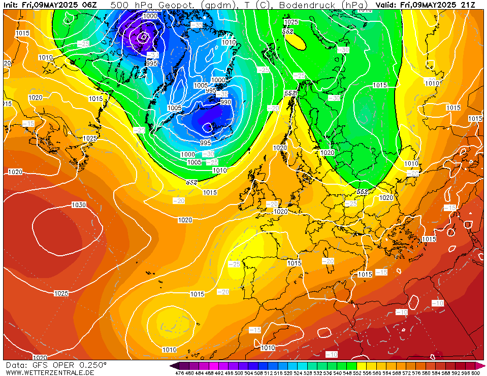 Mapa de isobaras wetterzentrale 15h