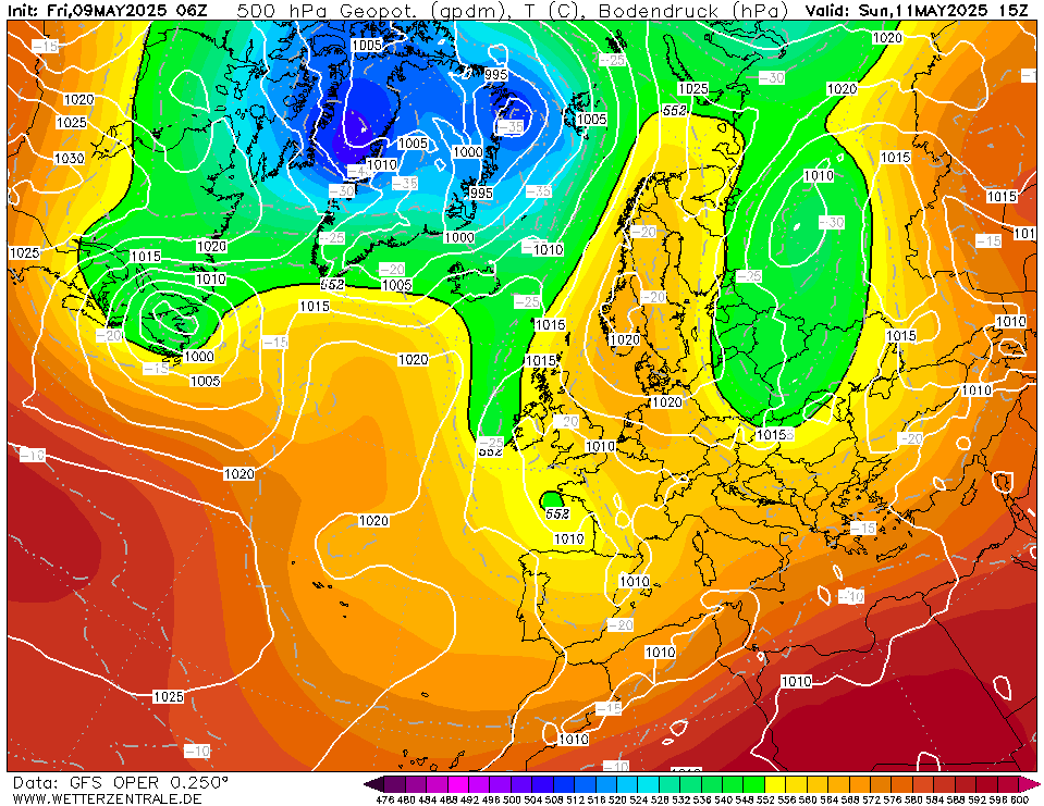 Mapas isobáricos wetterzentrale 57h