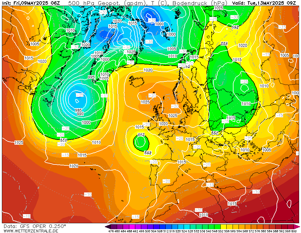 Mapa de isobaras wetterzentrale 99h