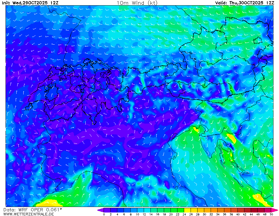 windprognose schweiz heute 12:00 mez (c) www.wetterzentrale.de