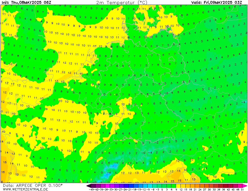 ARPEGE Temperatuur