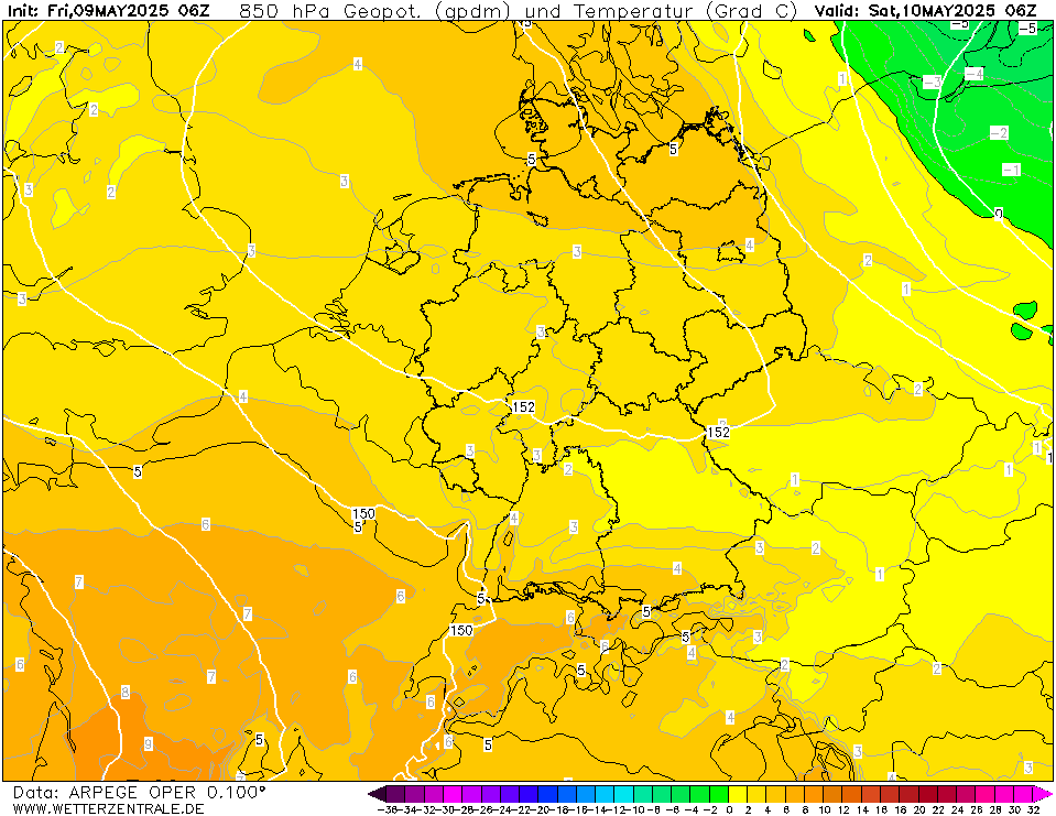 ARPEGE Temperatuur - 850 hPA