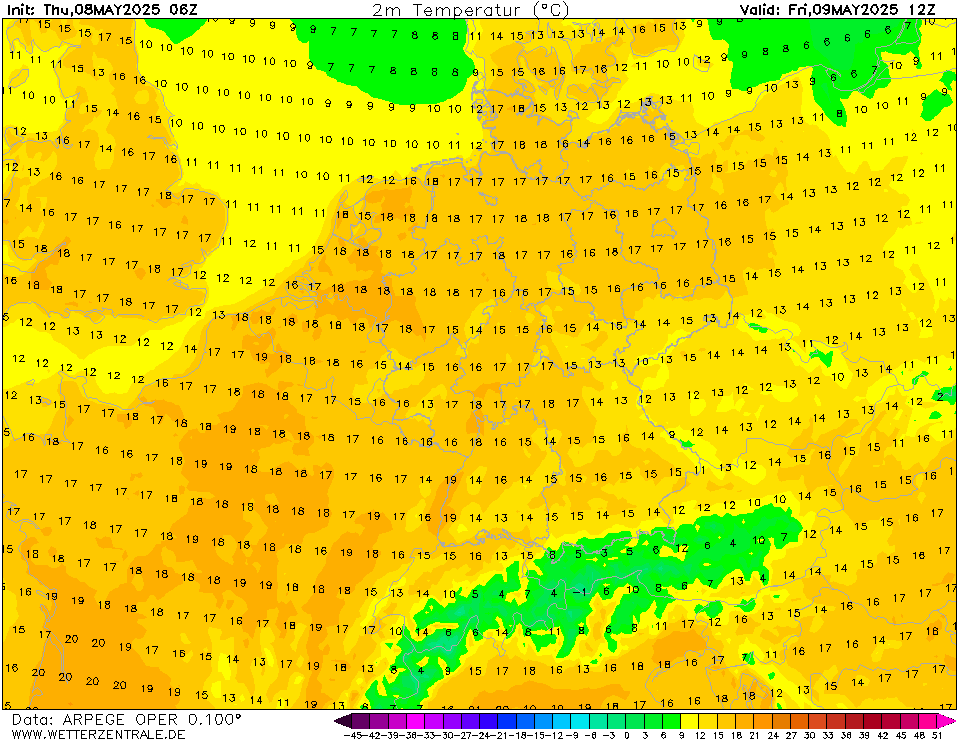 ARPEGE Temperatuur