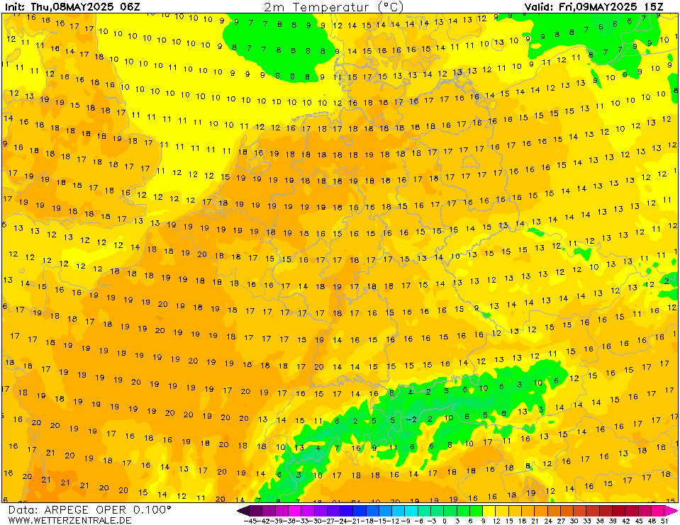 ARPEGE Temperatuur