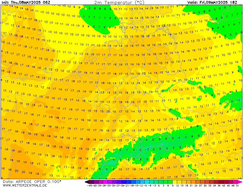 ARPEGE Temperatuur