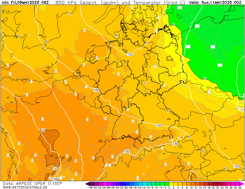 ARPEGE Temperatuur - 850 hPA