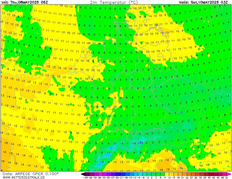 ARPEGE Temperatuur
