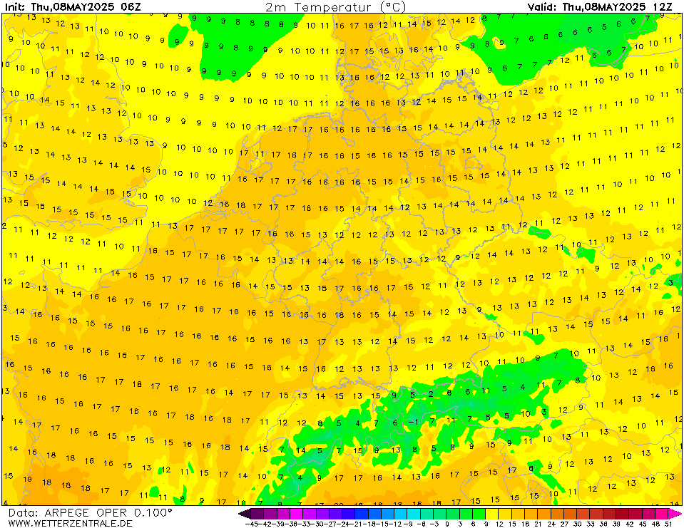 ARPEGE Temperatuur