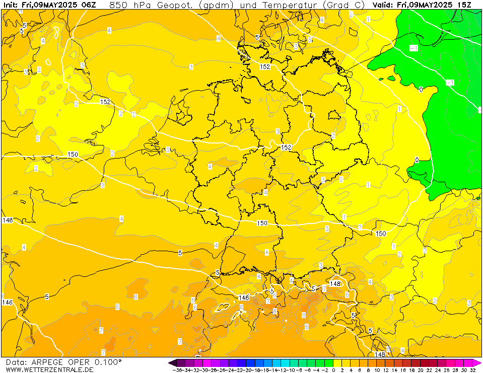 ARPEGE Temperatuur - 850 hPA