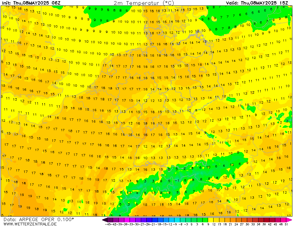 ARPEGE Temperatuur