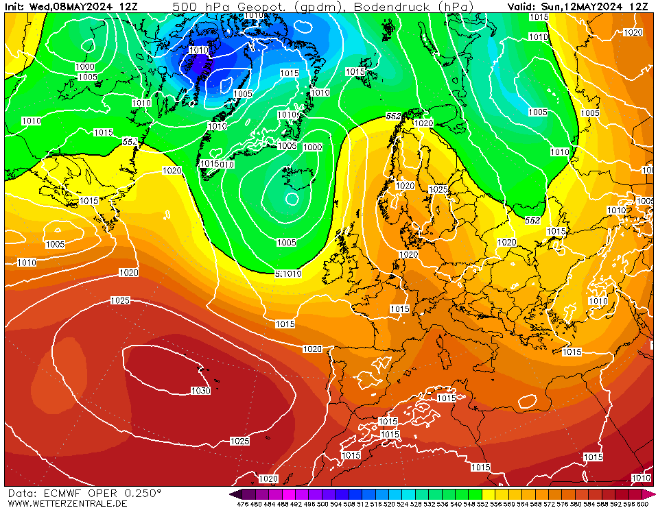 500 Hpa 96 horas