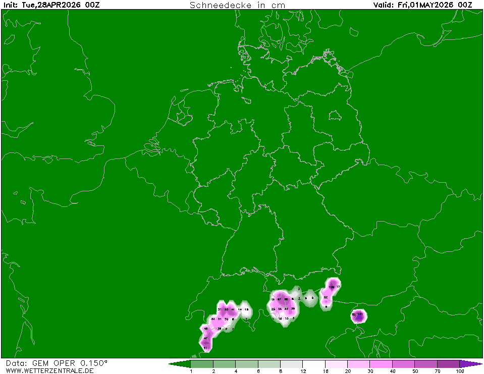 Předpověď srážek.