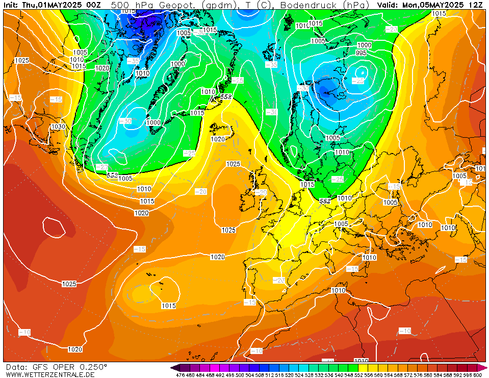 wetterzentrale mapa isobaras 108 horas