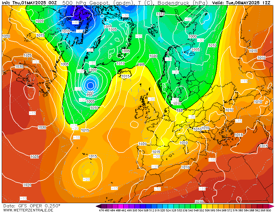 wetterzentrale mapa isobaras 132 horas