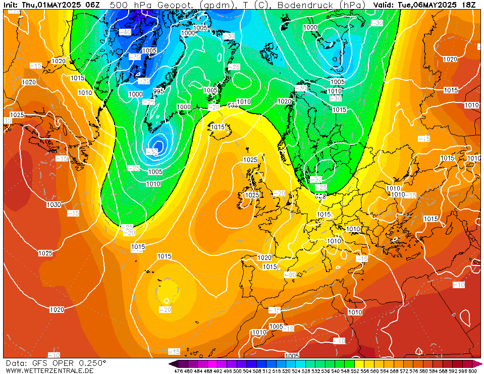 132 hour forecast for Europe