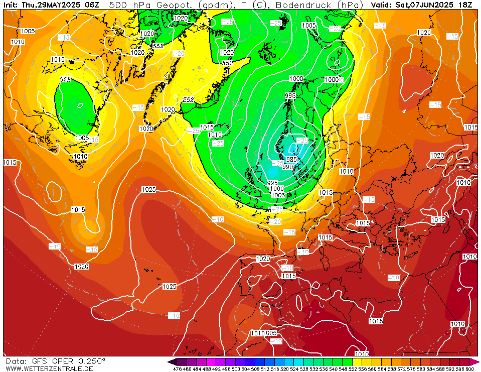 228 hour forecast for Europe