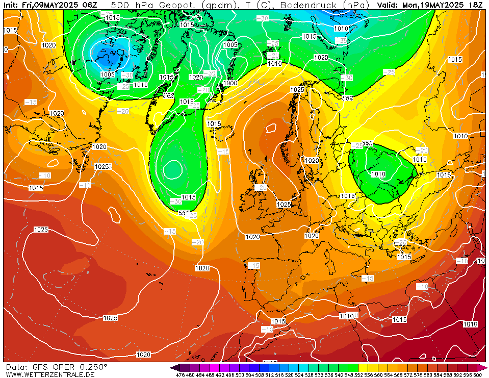 252 hour forecast for Europe