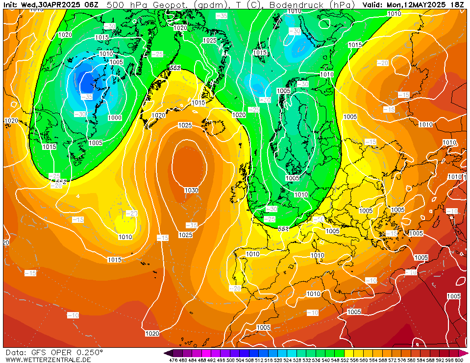 300 hour forecast for Europe