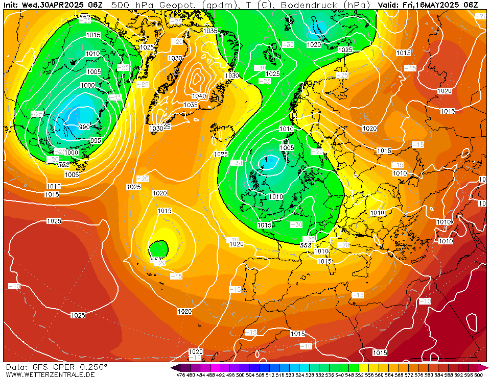 384 hour forecast for Europe