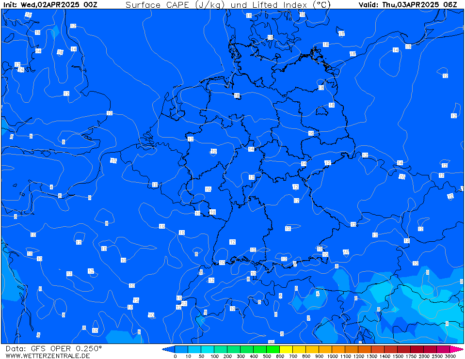 Předpověď konvekce - CAPE.