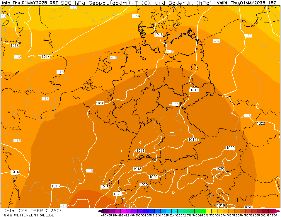 GFS Temperatuur - 500 hPA