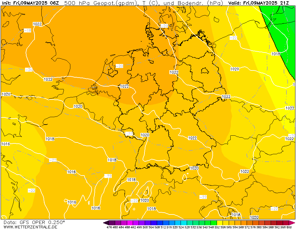 GFS Temperatuur - 500 hPA