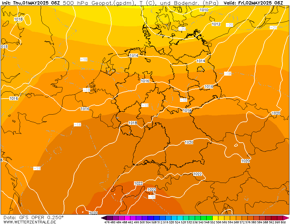 GFS Temperatuur - 500 hPA