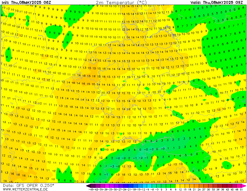 GFS Temperatuur