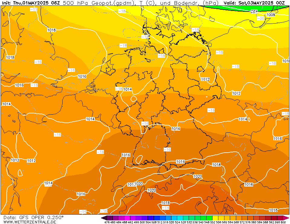 GFS Temperatuur - 500 hPA