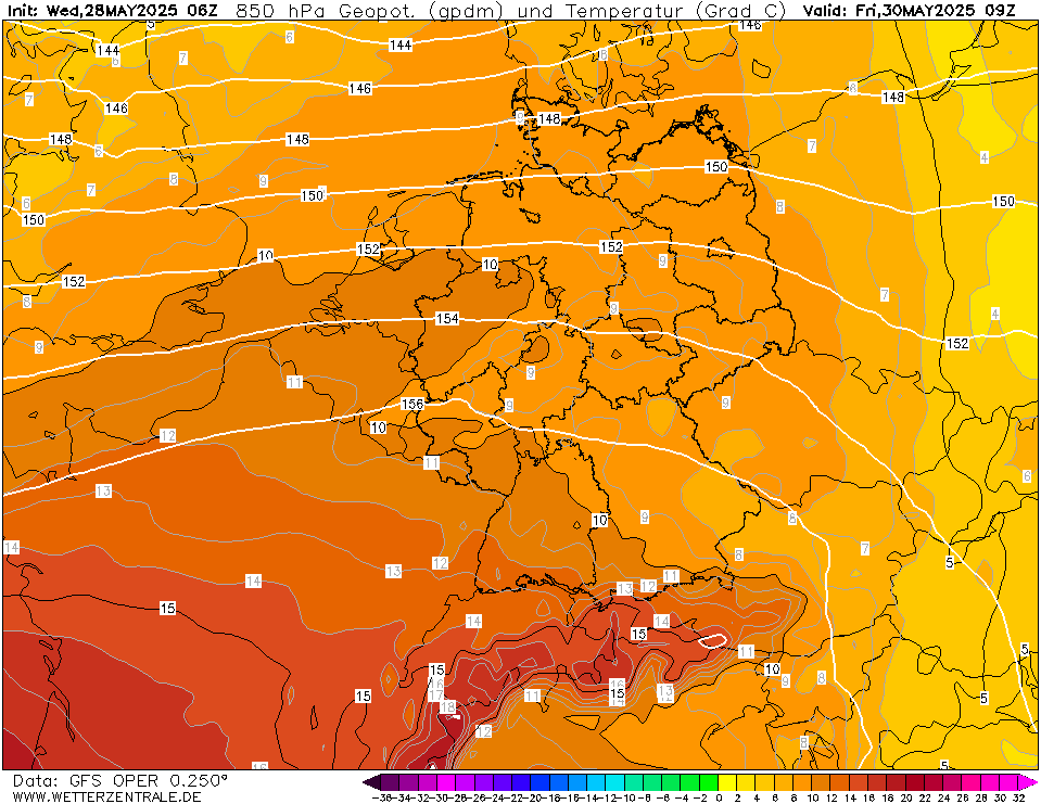 GFS Temperatuur - 850 hPA