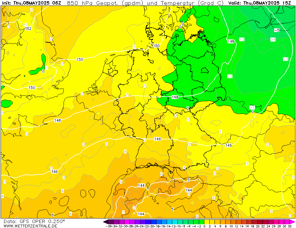 GFS Temperatuur - 850 hPA