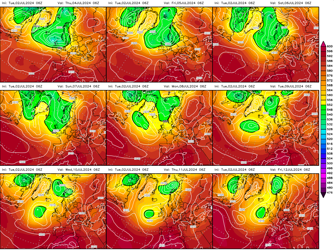 9 panel GFS charts from Wetterzentrale