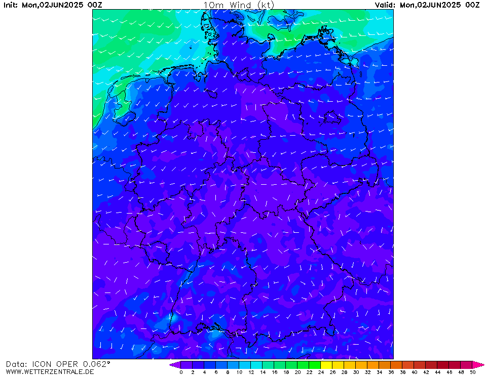 Wettervorhersage Windgeschwindigkeit