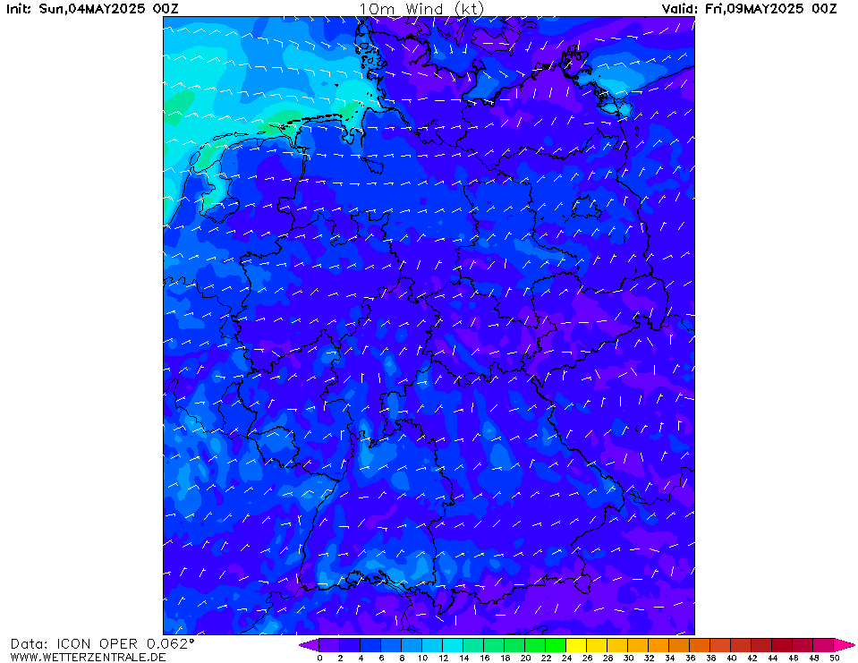 Wettervorhersage Windgeschwindigkeit