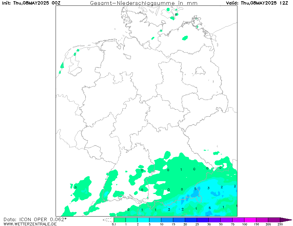 Wettervorhersage akkumulierter Niederschlag