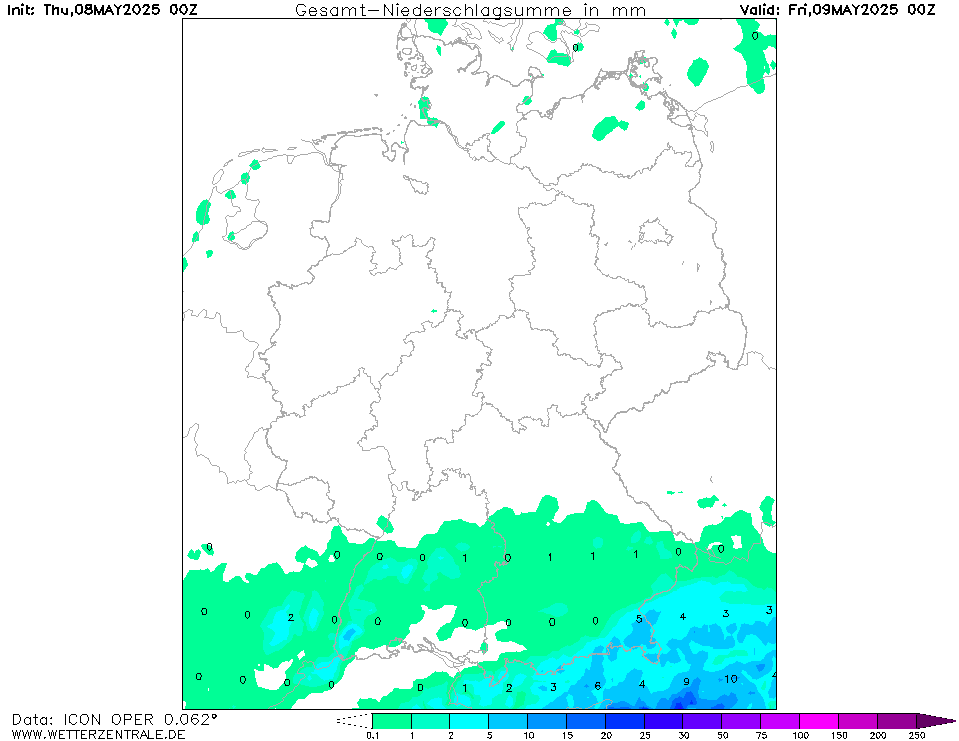 Wettervorhersage akkumulierter Niederschlag