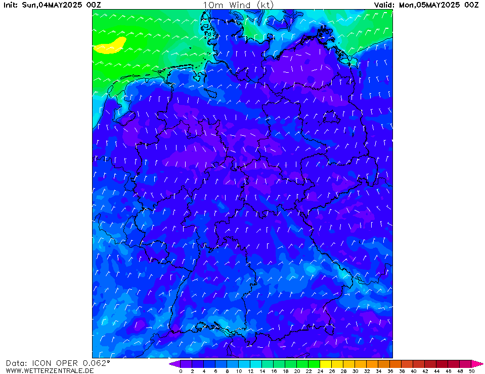 Wettervorhersage Windgeschwindigkeit