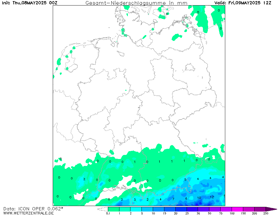 Wettervorhersage akkumulierter Niederschlag