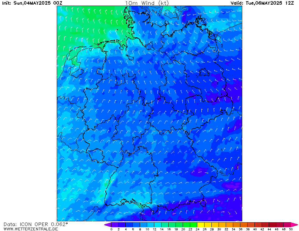 Wettervorhersage Windgeschwindigkeit