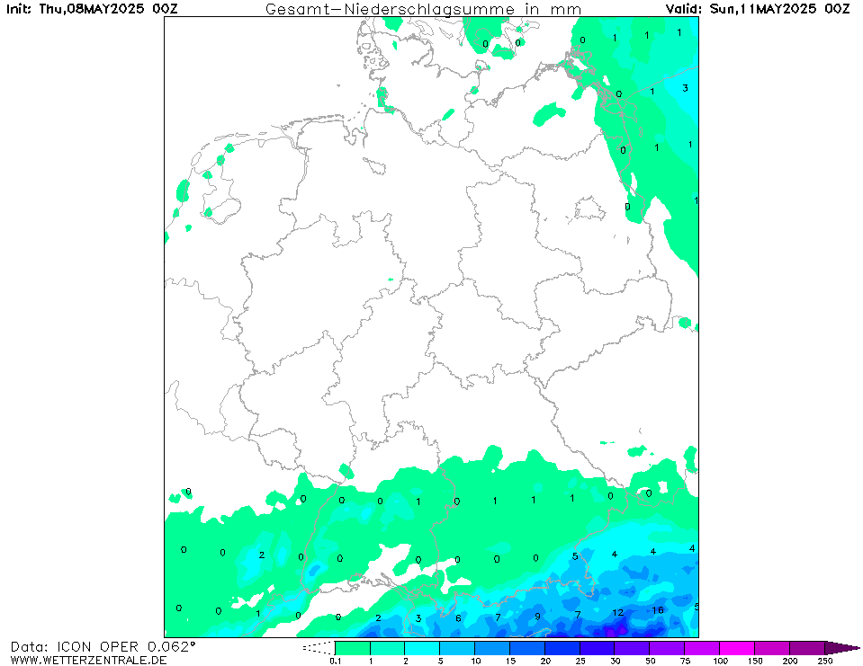 Wettervorhersage akkumulierter Niederschlag