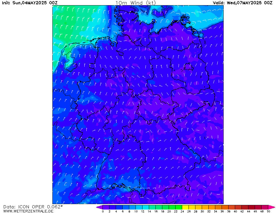 Wettervorhersage Windgeschwindigkeit