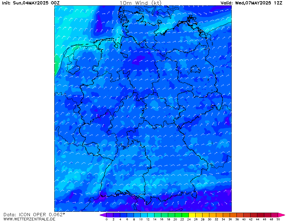 Wettervorhersage Windgeschwindigkeit