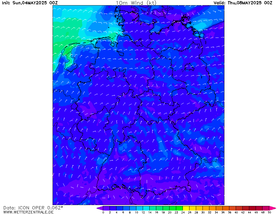 Wettervorhersage Windgeschwindigkeit