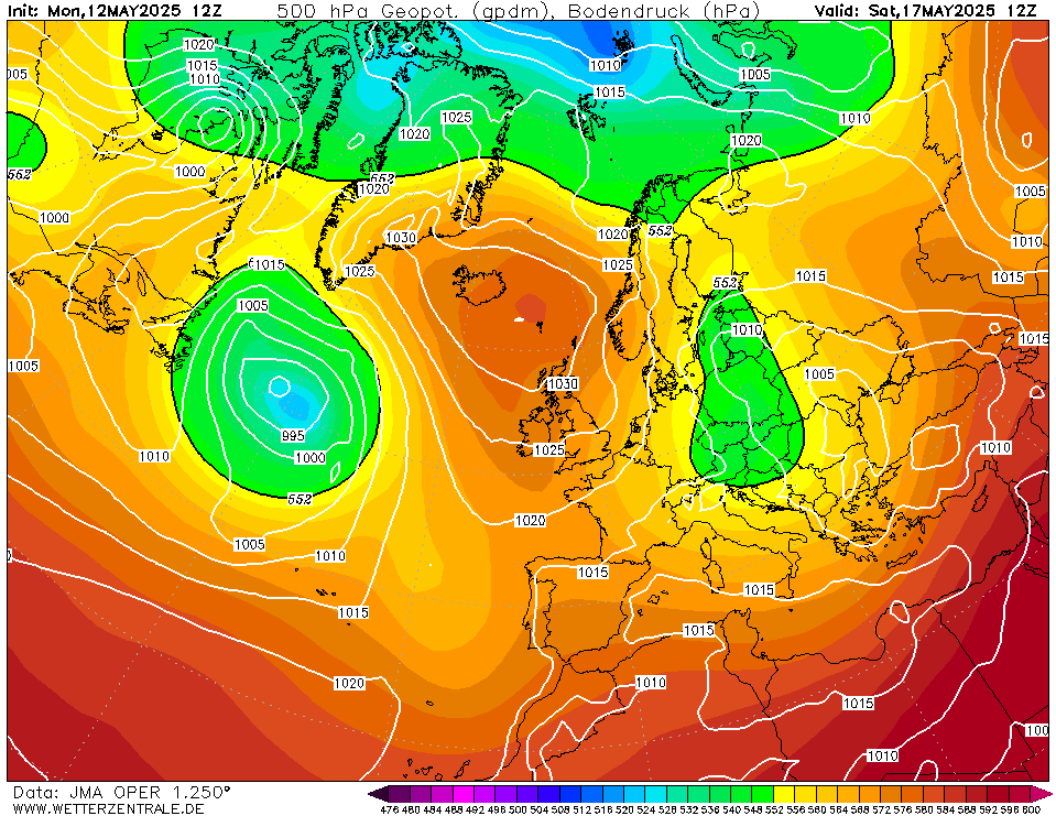 Latest available JMA forecast chart T+120