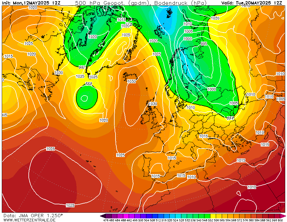 Latest available JMA forecast chart T+192