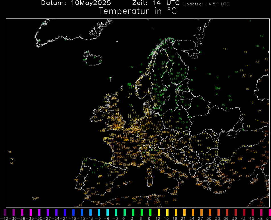 European Temperatures hourly observations