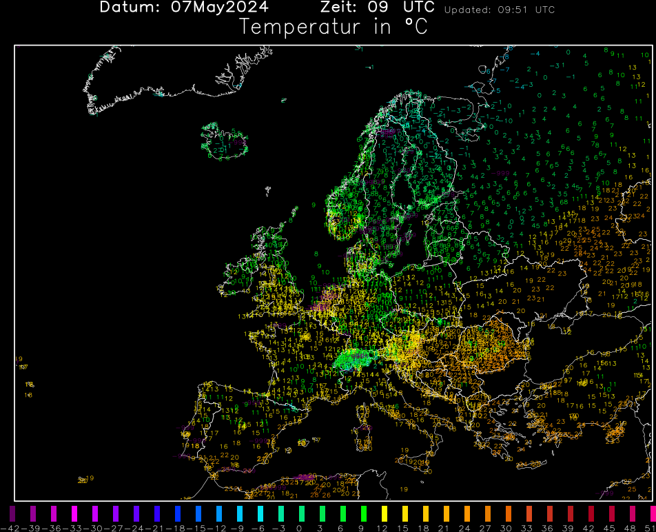 Temperature misurate sull'Europa.